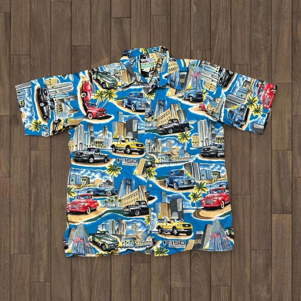 RARE Vintage‎ Reyn Spooner Ford F-150 Hawaiian Shirt Size M